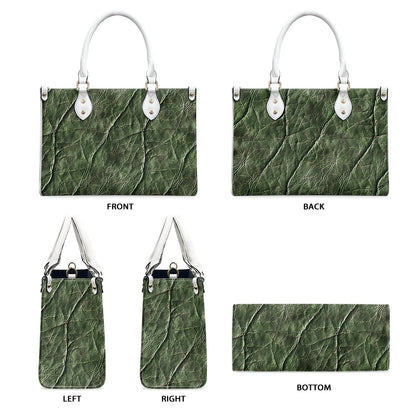 Verdant Harmony: Nature-Inspired with Modern Flair Women's PU Leather Twill Handbag