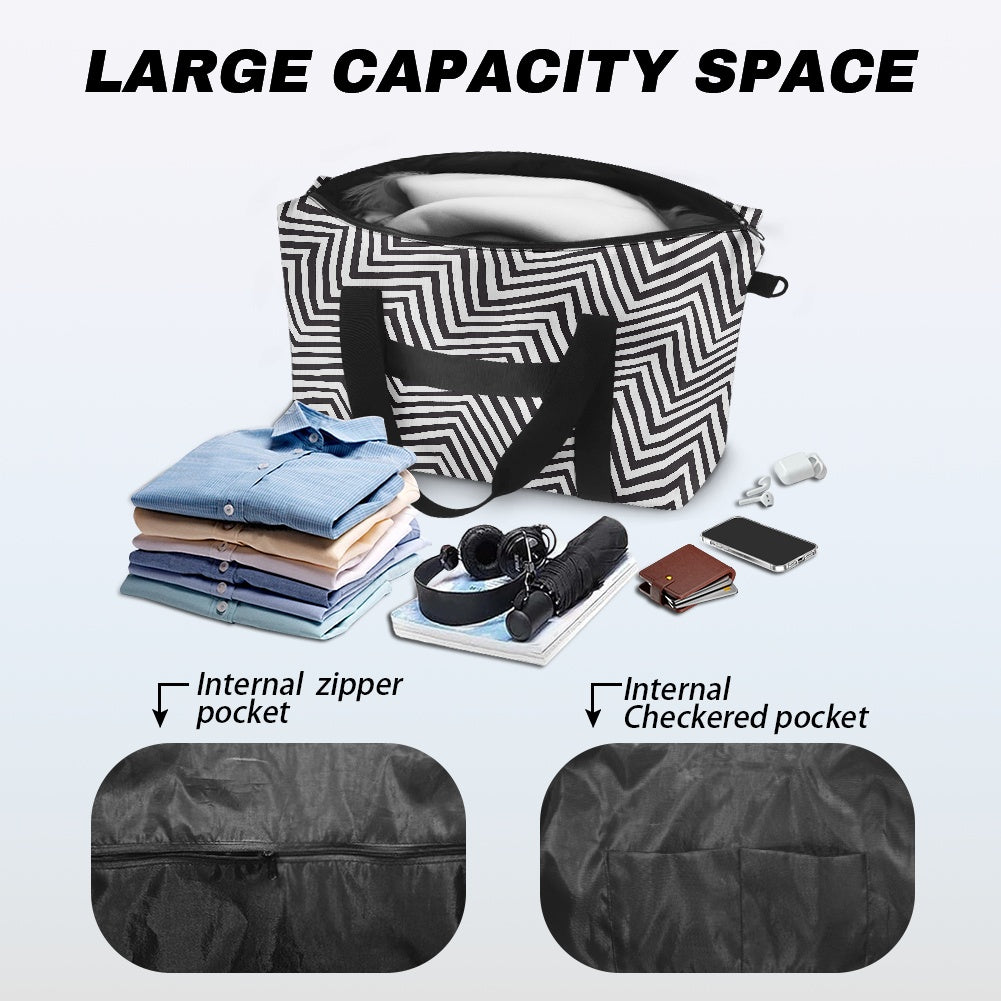 Black and White Zigzag Lightweight luggage