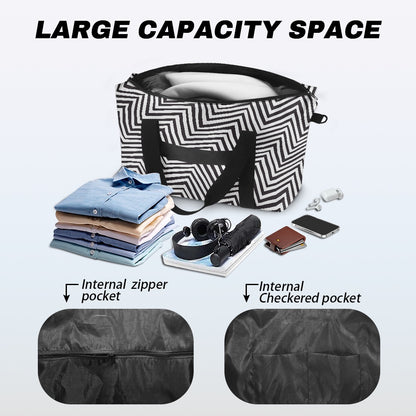 Black and White Zigzag Lightweight luggage