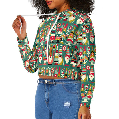 Women's midriff-baring sweatshirt - Xmas
