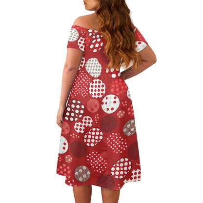 Off shoulder short sleeved dress