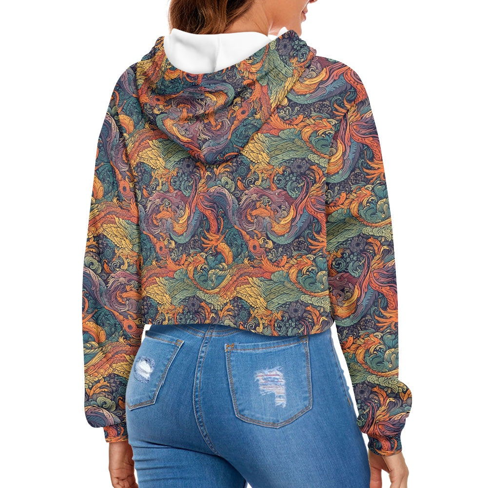 Women's midriff-baring sweatshirt - Chinese
