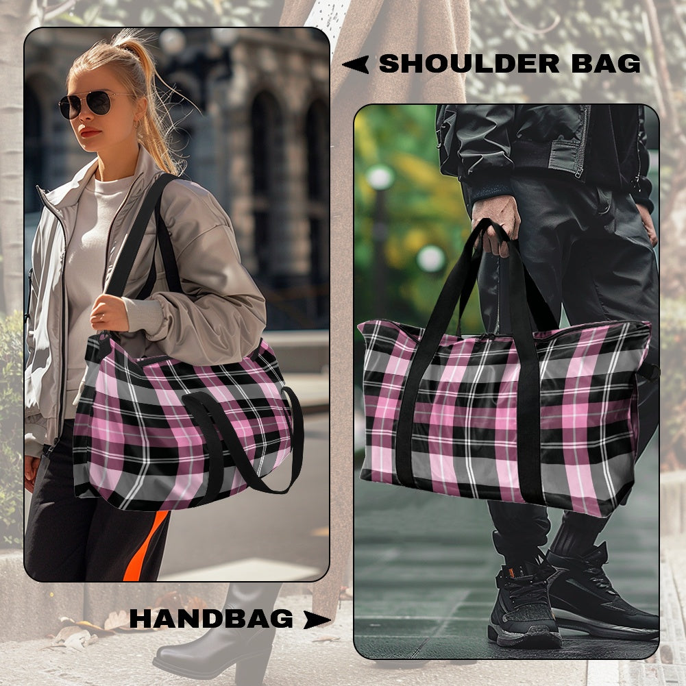 Pink plaid Lightweight luggage