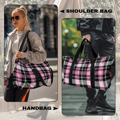 Pink plaid Lightweight luggage