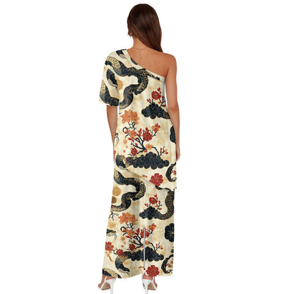 Elegant Off-Shoulder Two-Piece Dress for Women