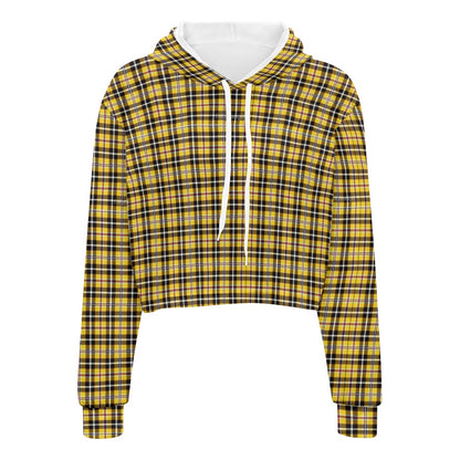 Women's midriff-baring sweatshirt - Yellow Plaid white