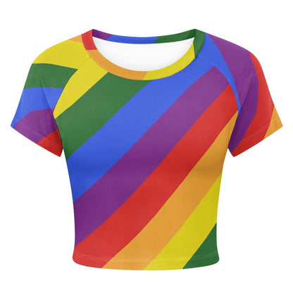 Rainbow Tight cropped navel-baring T-shirt white