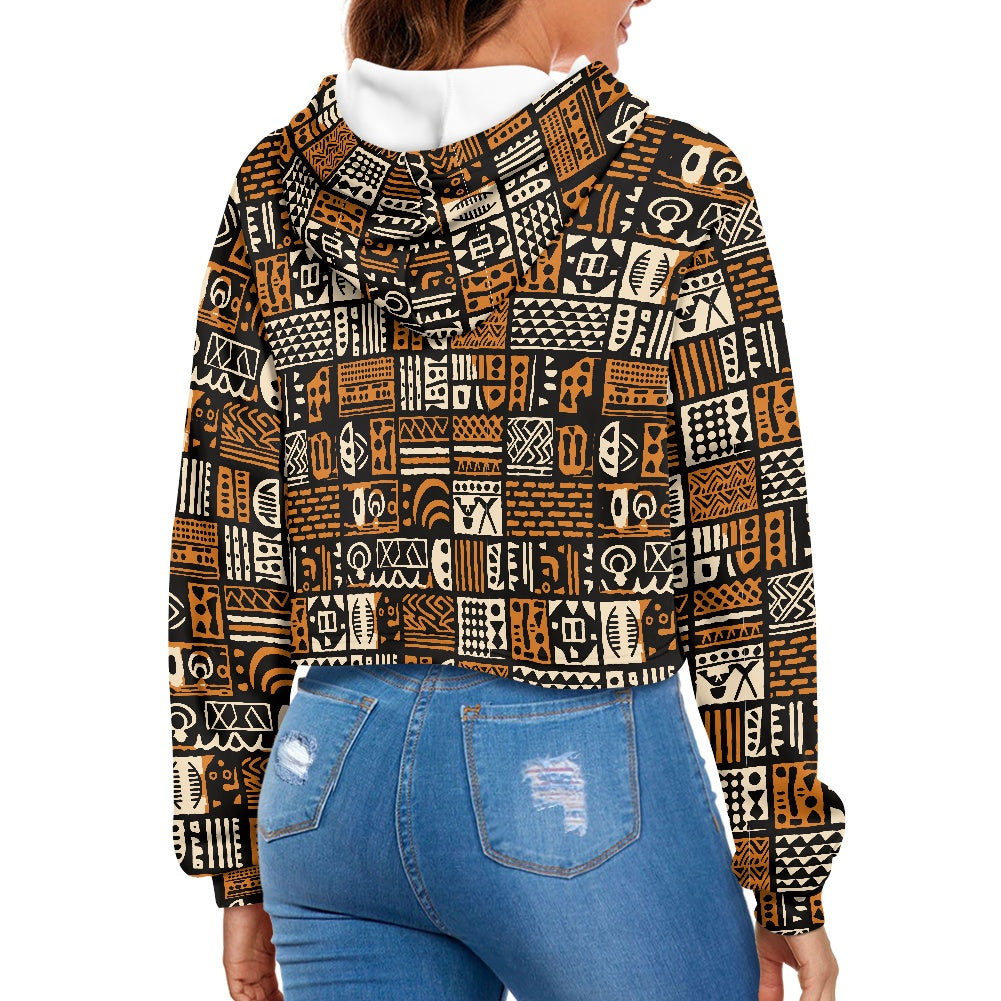 Women's midriff-baring sweatshirt - Ethnic African