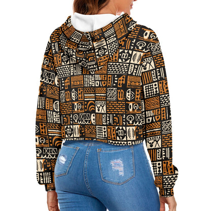 Women's midriff-baring sweatshirt - Ethnic African