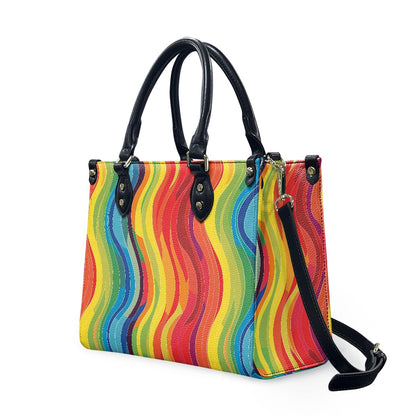 Wavy Rainbow Women's PU leather twill handbag