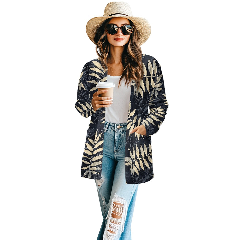Long-sleeved cardigan jacket white
