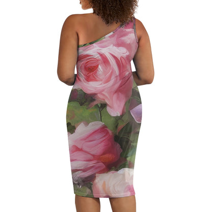 Discover Elegance: Luxtrini's One-Shoulder Slim Dress - Rose