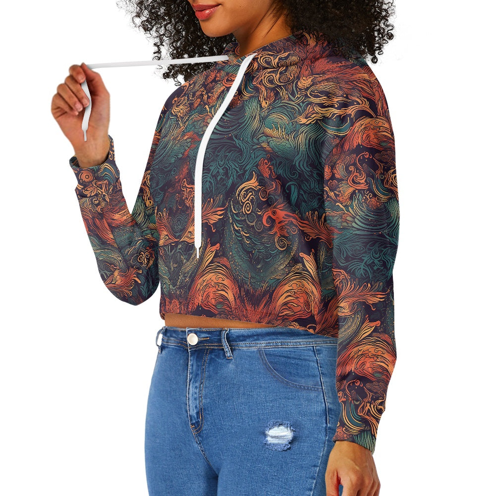 Women's midriff-baring sweatshirt - Chinese