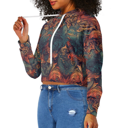 Women's midriff-baring sweatshirt - Chinese