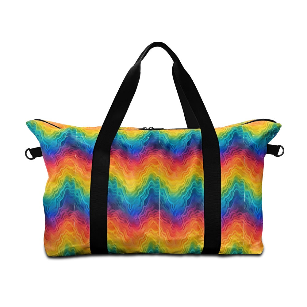 Rainbow Wavy Lines Lightweight luggage white ONESIZE