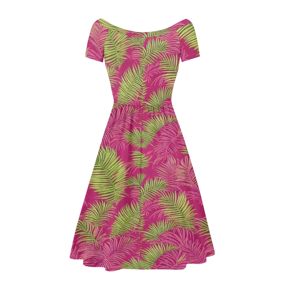 Off shoulder short sleeved dress