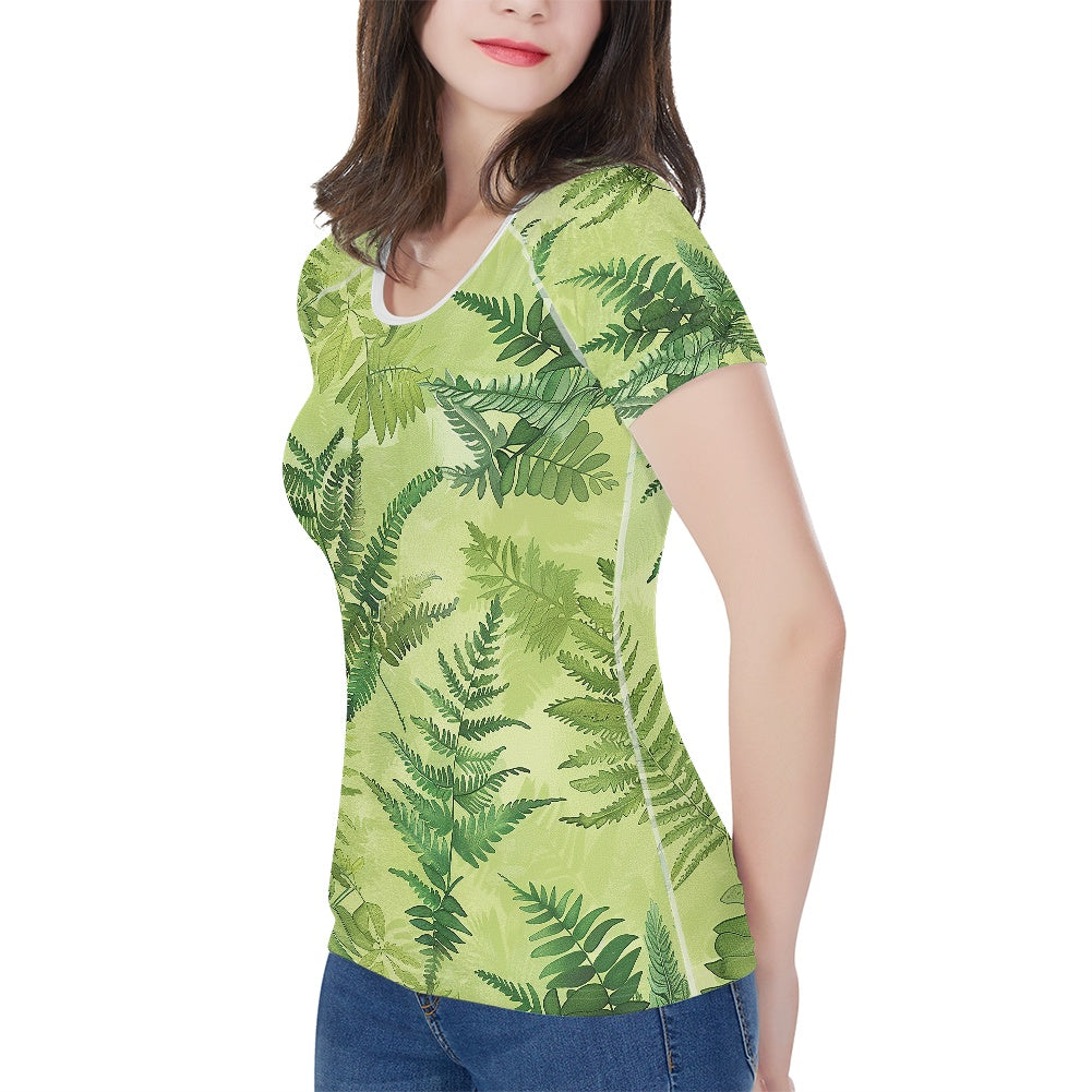 Women's round neck short sleeve T-shirt