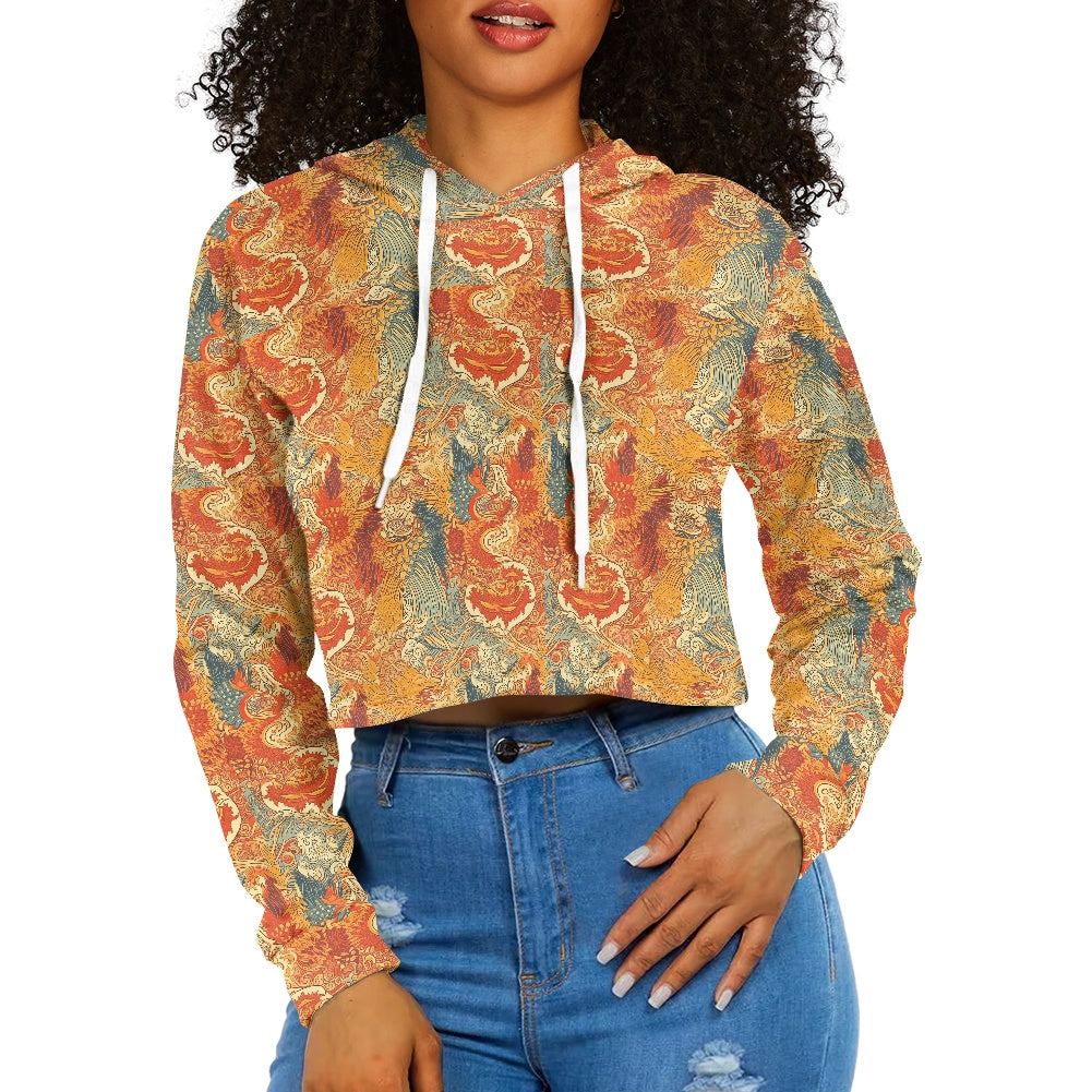 Women's midriff-baring sweatshirt - Chinese