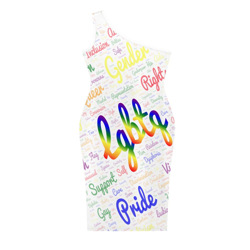 Discover Elegance: Luxtrini's One-Shoulder Slim Dress - LGBTQ white