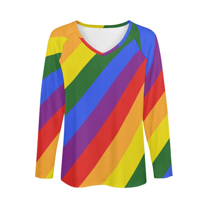 Rainbow Long sleeve loose T-shirt