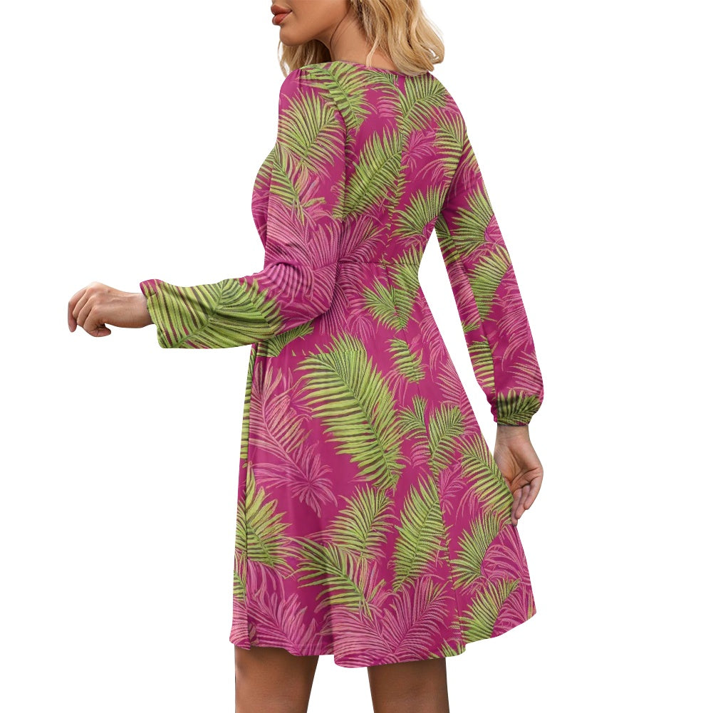 Women's Long Sleeve Button Dress with Pockets
