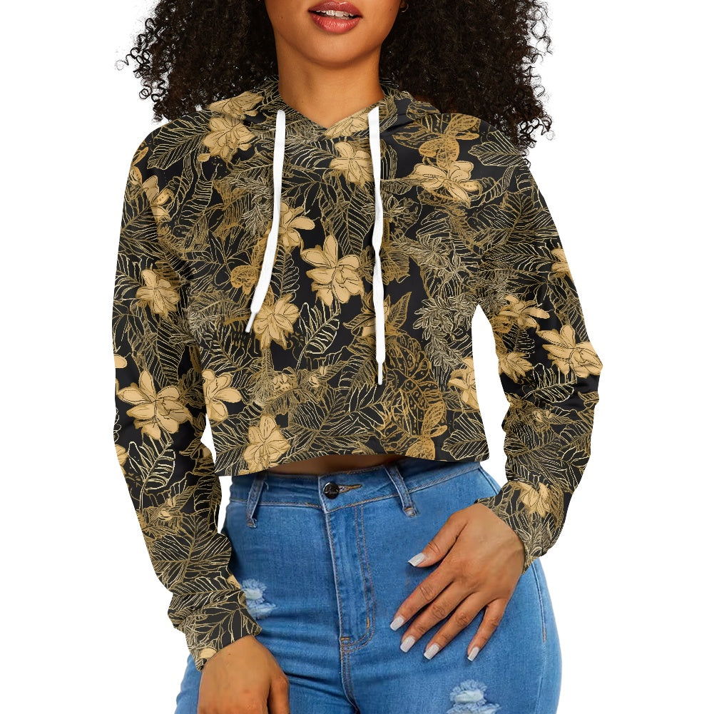 Women's midriff-baring sweatshirt - Island Tropical