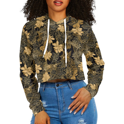 Women's midriff-baring sweatshirt - Island Tropical