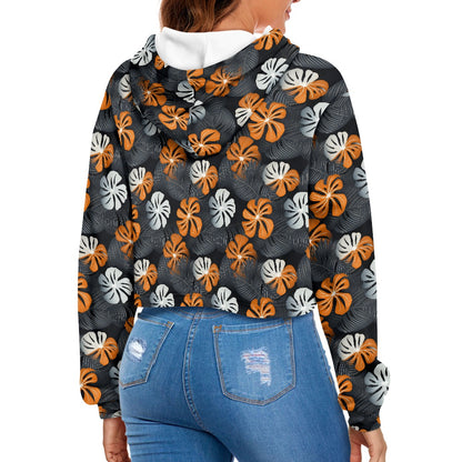 Women's midriff-baring sweatshirt - Tropical