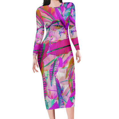 Long-sleeved dress white