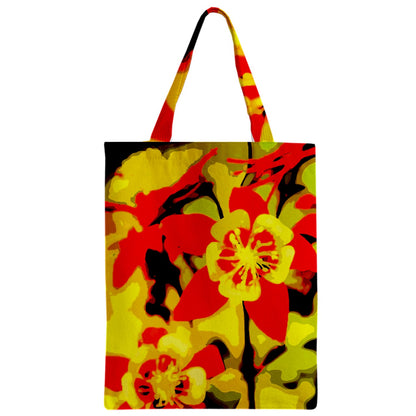 Red and Yellow Hibiscus Zipper Classic Tote Bag