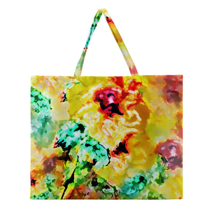 Hibiscus Impressionist Zipper Large Tote Bag