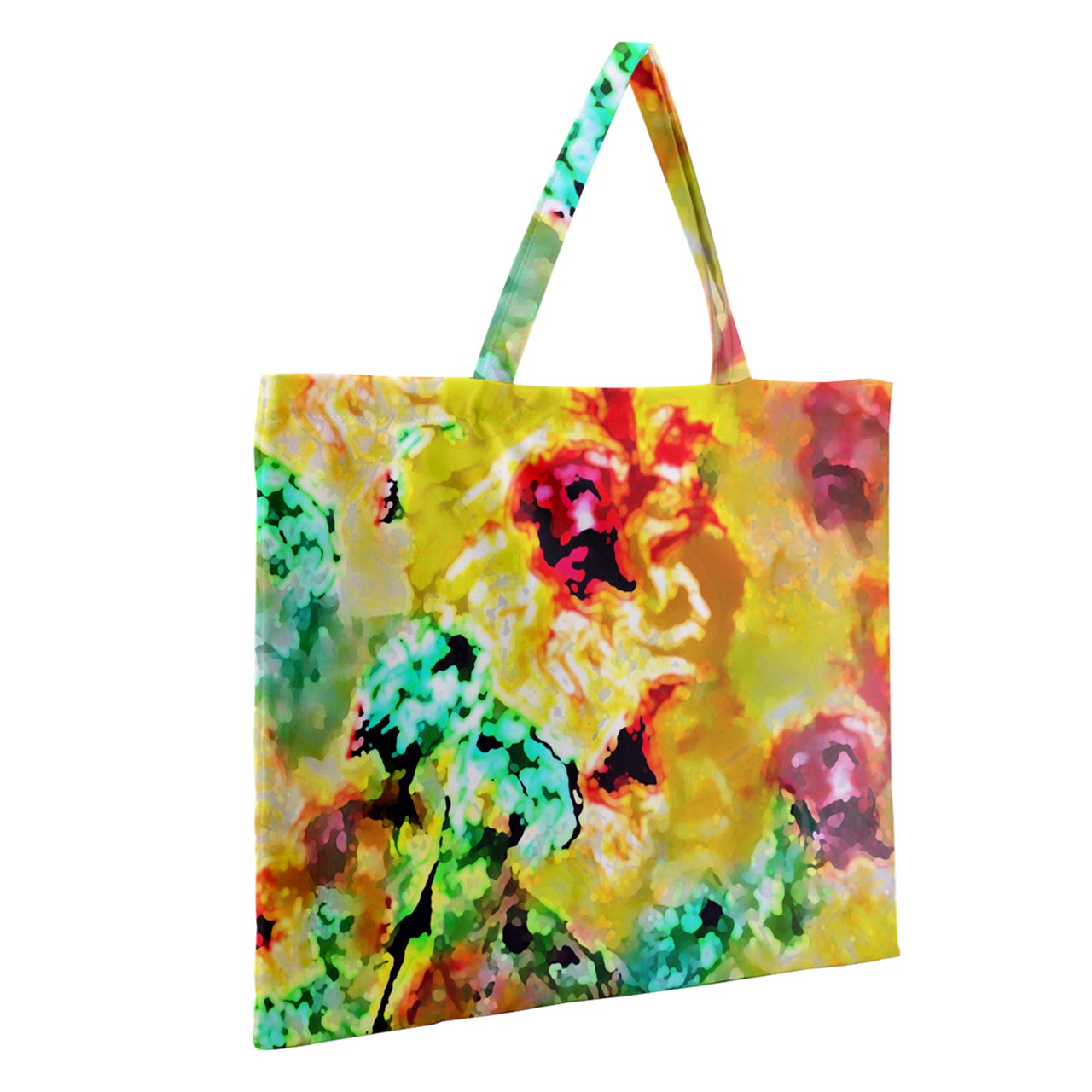 Hibiscus Impressionist Zipper Large Tote Bag