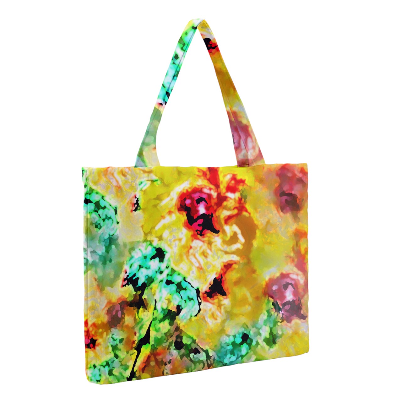 Hibiscus Impressionist Zipper Medium Tote Bag