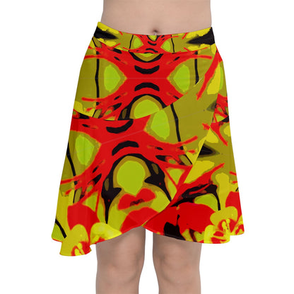 Hibiscus Chiffon Wrap Front Skirt