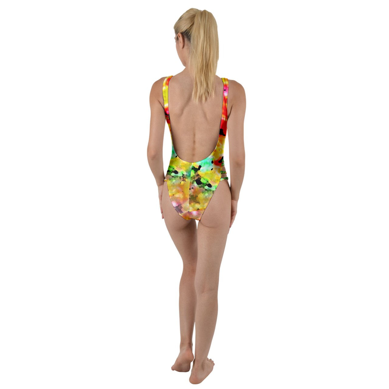 Hibiscus Impressionist High Leg Strappy Swimsuit