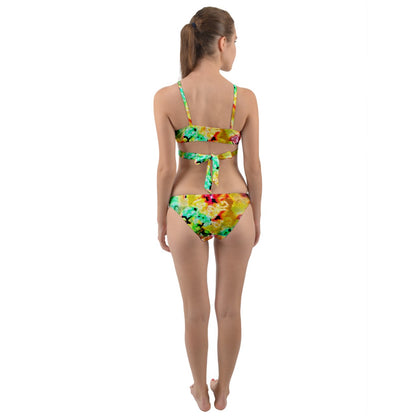 Hibiscus Impressionist Wrap Around Bikini Set