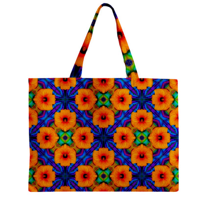 Hibiscus Array Zipper Mini Tote Bag