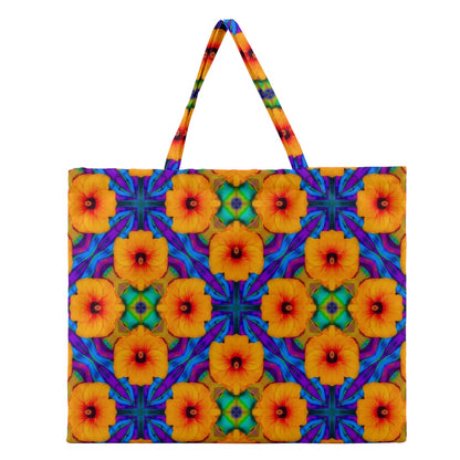 Hibiscus Array Zipper Large Tote Bag