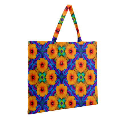 Hibiscus Array Zipper Large Tote Bag