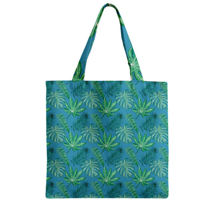 Monstera Zipper Grocery Tote Bag