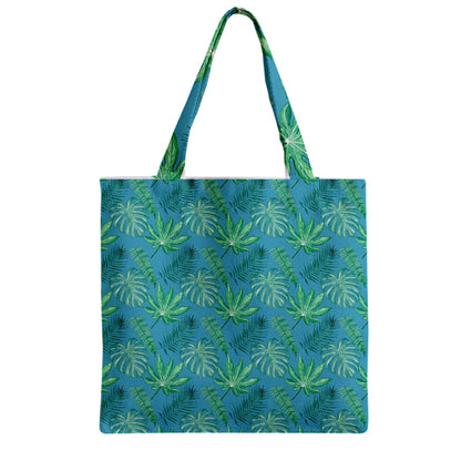 Monstera Zipper Grocery Tote Bag