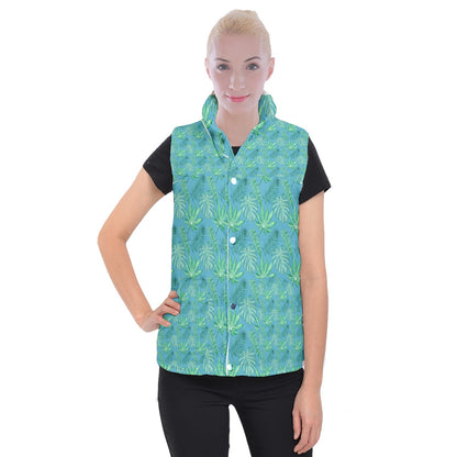Monstera Women's Button Up Vest 3XL
