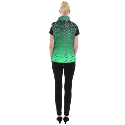 Green Gradient Women's Button Up Vest