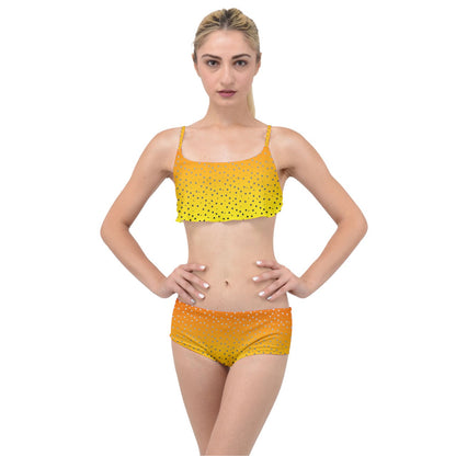 Golden Orange Gradient Layered Top Bikini Set