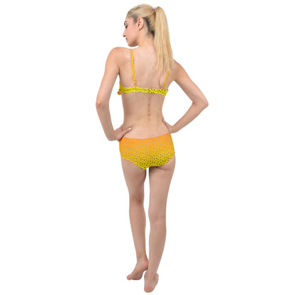 Golden Orange Gradient Layered Top Bikini Set