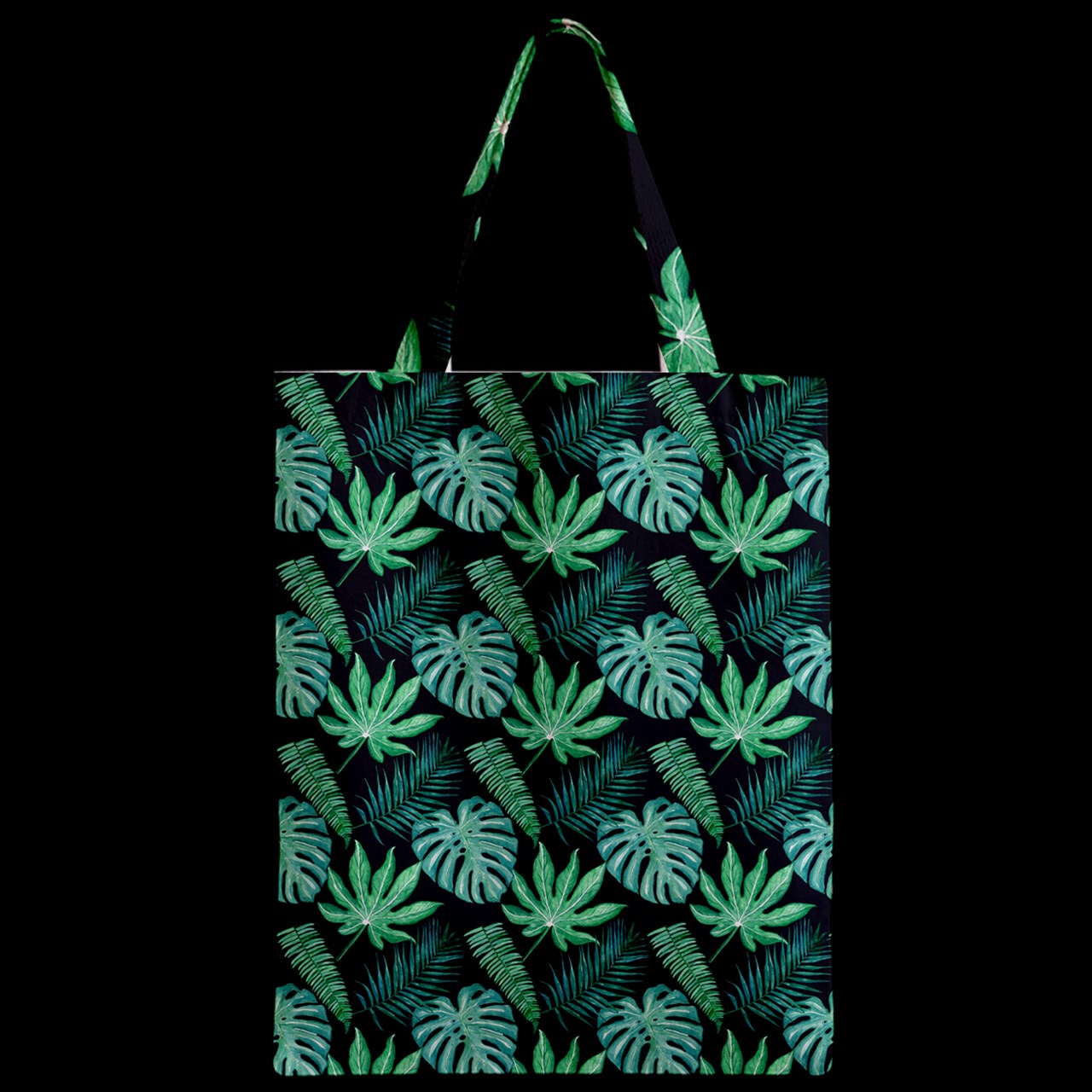 Black Monstera Zipper Classic Tote Bag