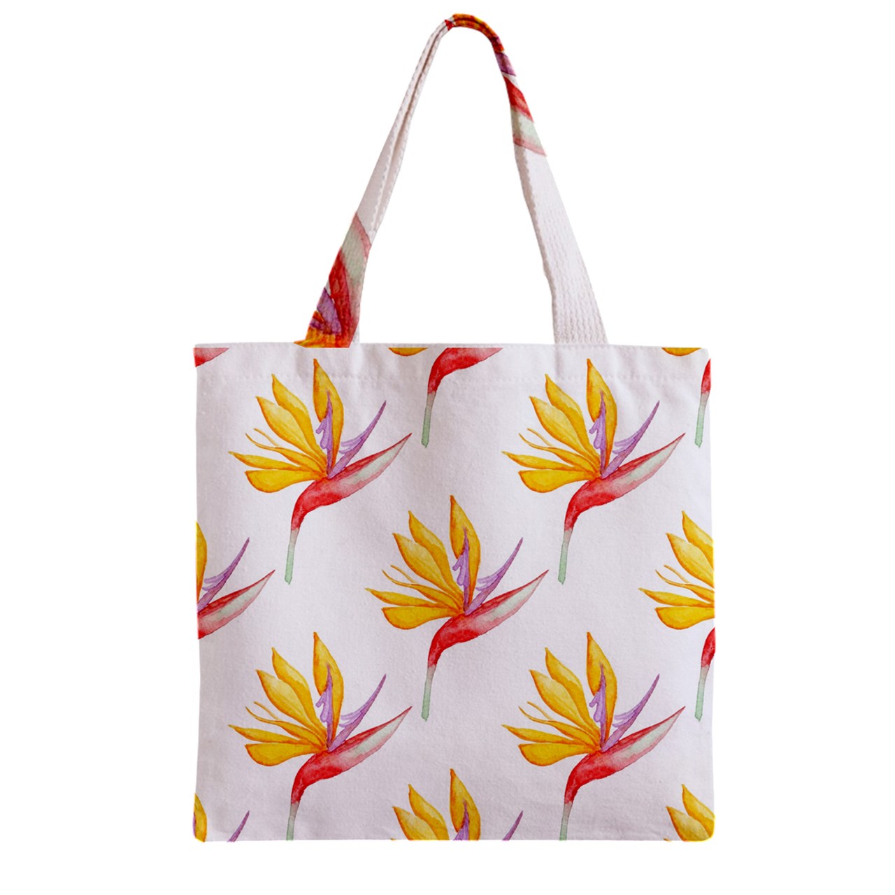 Zipper Grocery Tote Bag Bird of Paradise
