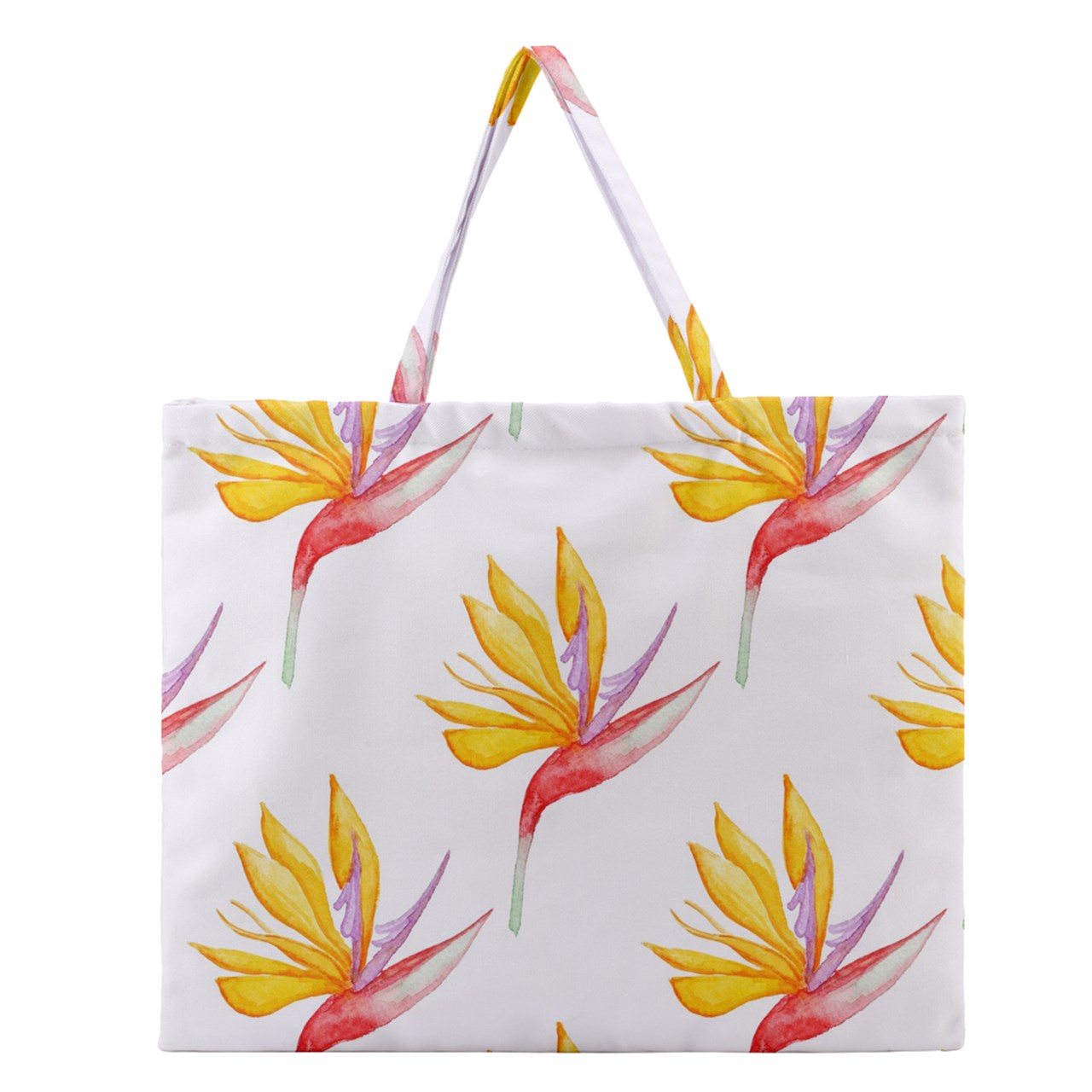 Zipper Large Tote Bag Bird of Paradise