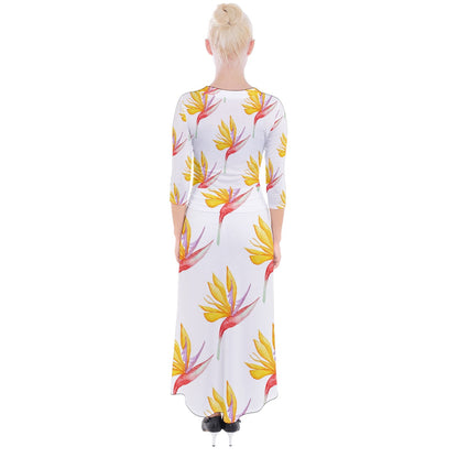 Quarter Sleeve Wrap Maxi Dress Orchid 44678