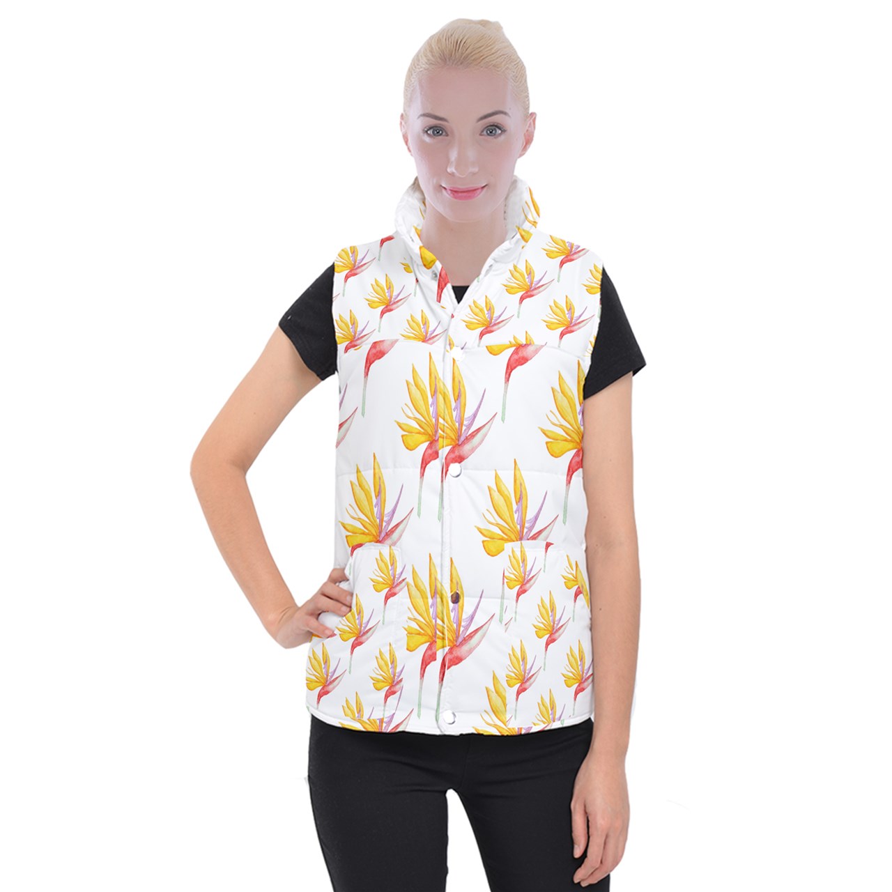 Women's Button Up Vest Bird of Paradise 3XL